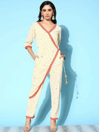 Ahalyaa Womens Offwhite Crepe Printed Jumpsuit - Distacart