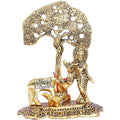 Chhariya Crafts Metal Krishna With Kamdhenu Cow