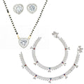 AanyaCentric Gold-plated Mangalsutra Pendant Earring Set & Silver Plated Anklet - Distacart