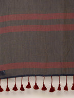 Suta Women Navy Blue Pure Cotton Handloom Saree - Distacart