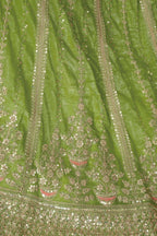 Kesar Fab Green Jimmy Choo Hand_Woven Lehenga