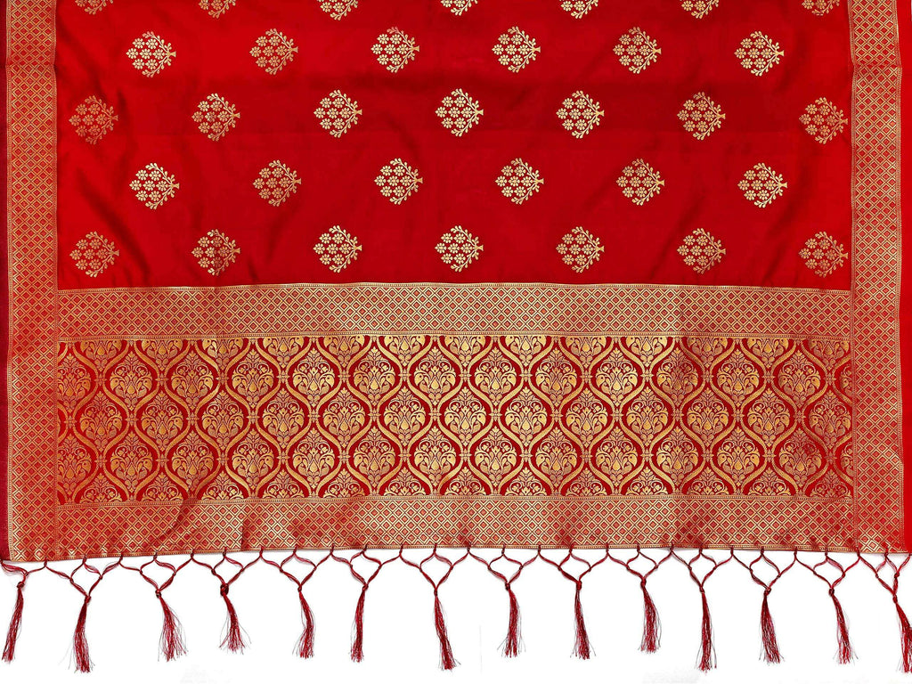 Mimosa Women's Banarasi Art Silk Floral Maroon Dupatta (Free Size) - Distacart