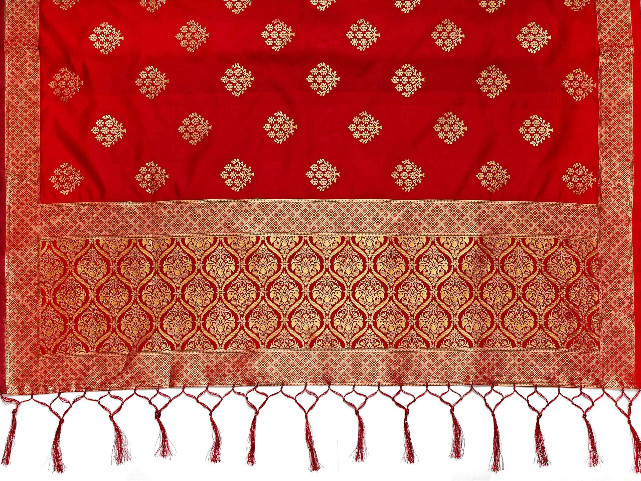 Mimosa Women's Banarasi Art Silk Floral Maroon Dupatta (Free Size) - Distacart