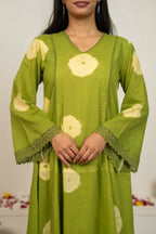 Joban Fashion Green Tie & Dye Cotton Suit Set - Distacart
