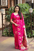 Rani Pure Silk Woven Design Saree with Unstitched Blouse - A2M