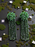 Inhanns Handmade Crystal Waterfall Earrings - Long - Dark Green Big - Distacart