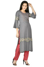 Joban Fashion Grey Cotton Rayon Kurta Set
