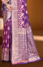 Sangam Prints Purple Silk Woven Work Traditional Saree