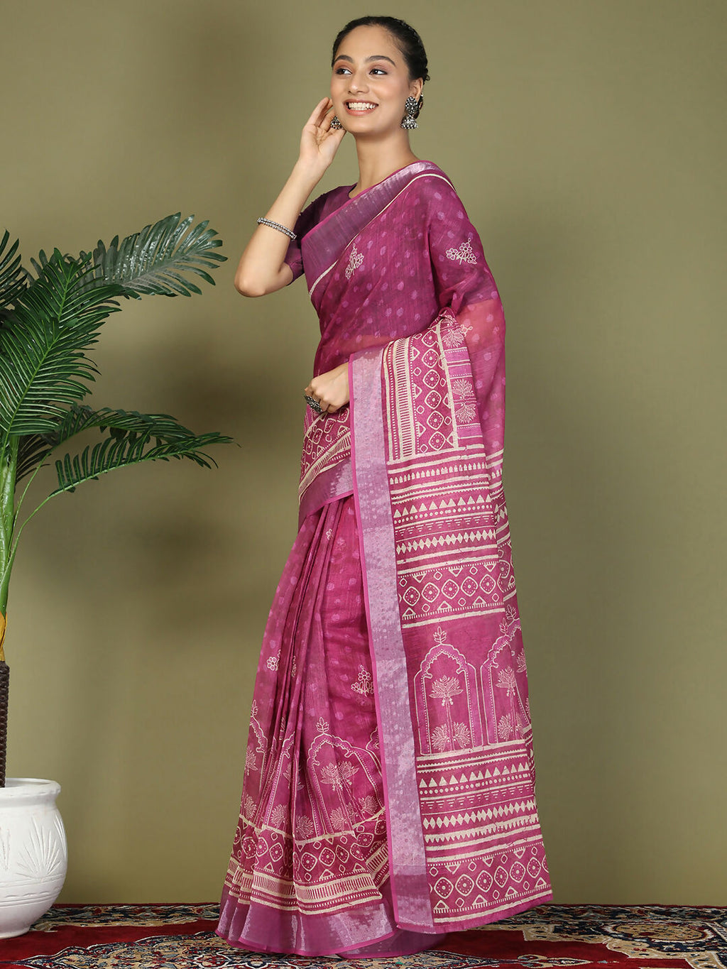 Shree Shyam Fashion Cotton Purple Saree - Distacart
