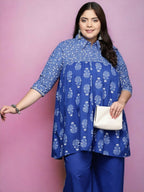 Ahalyaa Women's Traditional wear Tunic - Indigo blue