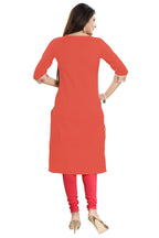 Snehal Creations Flamboyant Tomato And Beige Cotton Printed Tunic - Distacart
