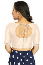 Aastha Fashion Women's Off White Art Silk Designer Party Wear Readymade Blouse