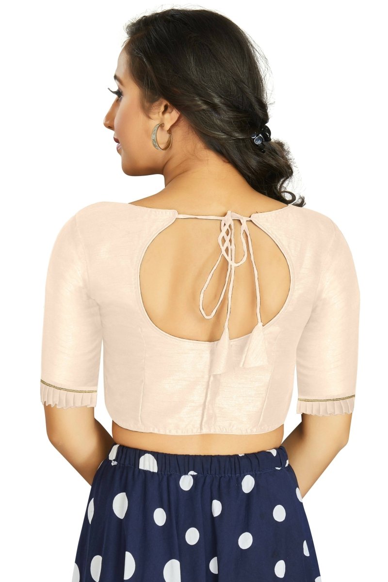 Aastha Fashion Women's Off White Art Silk Designer Party Wear Readymade Blouse