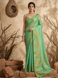 Shree Shyam Fashion Green Tissue Silk Saree - Distacart