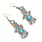 Mominos Fashion Johar Kamal Oxidised Silver-Plated Brass Finish Multi Kundan Afghani Long Necklace For Women - Distacart