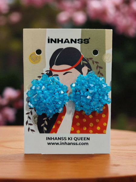 Inhanns Small Statement Studs Earrings - Sky Blue