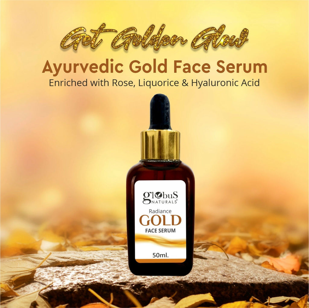 Globus Naturals Gold Radiance Anti Ageing & Brightening Face Serum, Suitable For All Skin Types - Distacart