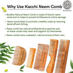 Buddha Natural Baby Wide Tooth Comb - Kacchi Neem Wood Comb - Distacart