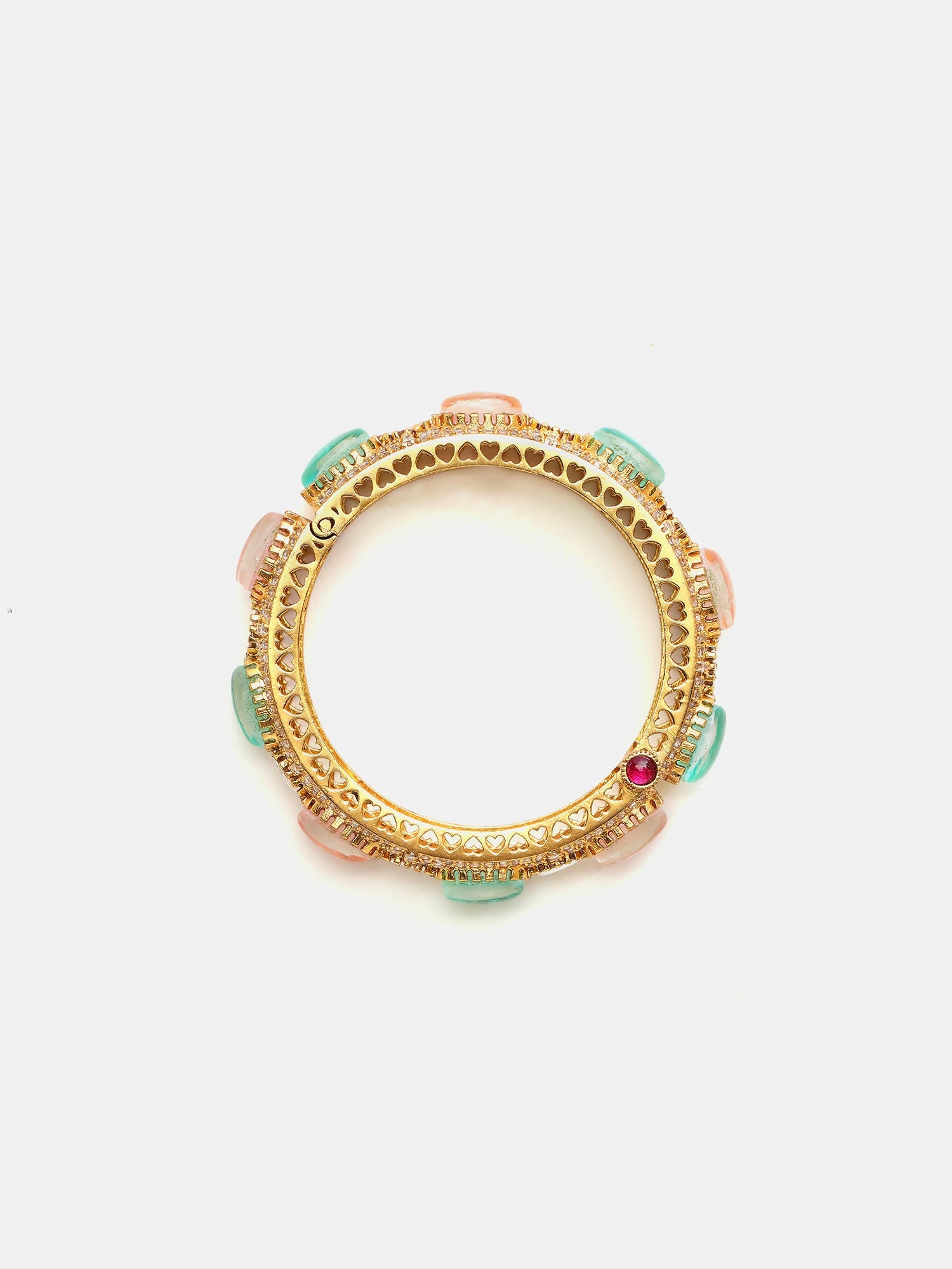 Ruby Raang 22k Gold Polished Multi Kundan Bracelet - Distacart
