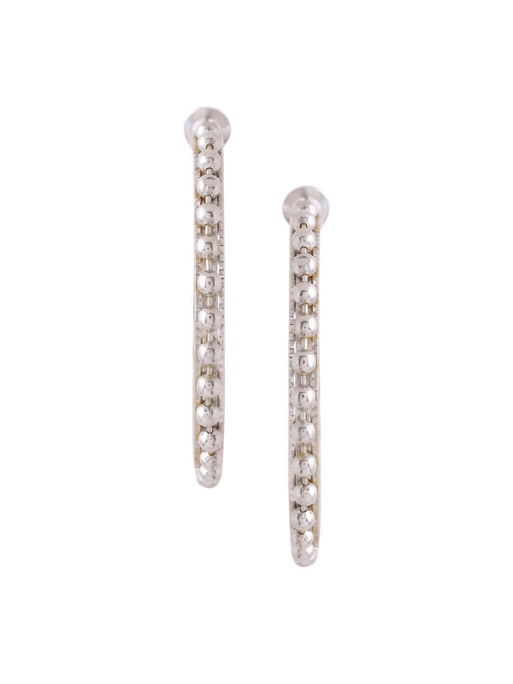 NVR Women Silver Toned Beaded Circular Earrings - Distacart