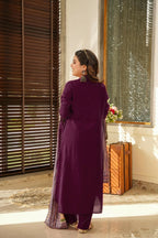 The52 Wine Women's Beautiful South Cotton Fabric Straight Kurta with Pant And Dupatta Set - Distacart