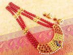 Pink Kemp Peacock Beaded Jewelry