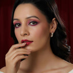 Boat Shaped Earrings with Diamond in Gold (Gold) - Ruby Raang - Distacart