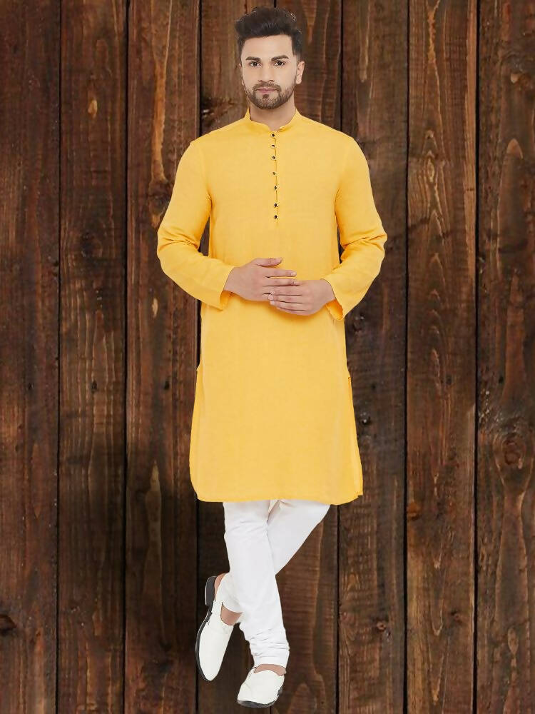 Even Apparels Pure Cotton Yellow Kurta - Yellow
