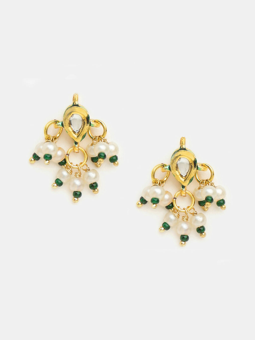 Ruby Raang Pearl Blossom Set Of Maang Tikka And Earrings - Distacart