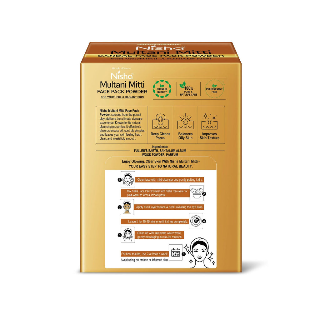Nisha sandal Multani Mitti for Face |Skin Brightening Face Pack