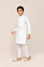 Joban Fashion Art Silk White Kurta With Straight Fit Pant