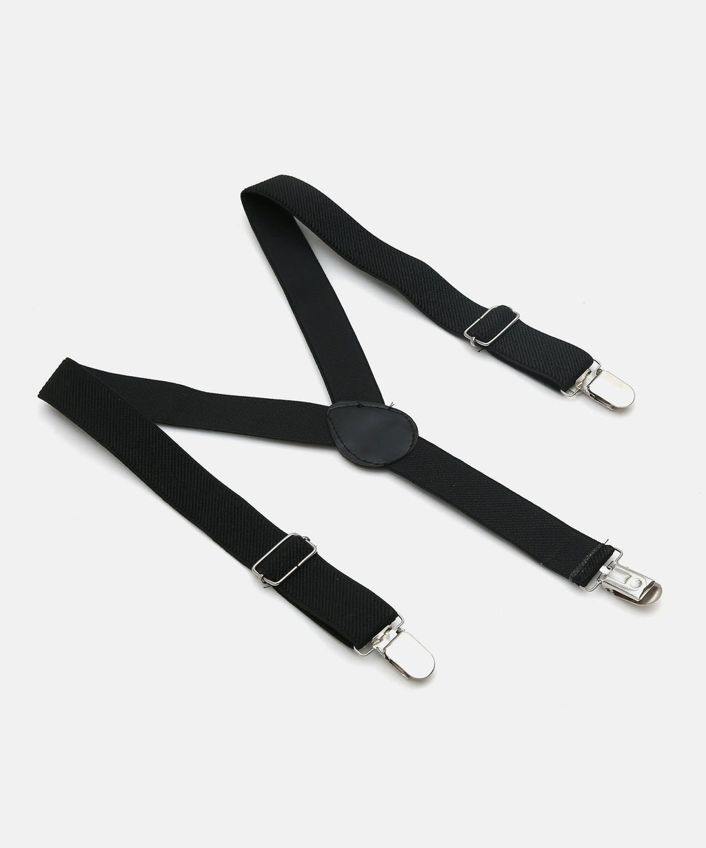 Manet Boys Solid Suspenders - Black