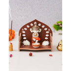 eCraftIndia Brown Decorative Wooden Pooja Temple