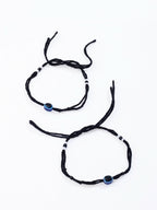 NVR Women Set of 2 Black Beaded Evil Eye Anklet - Distacart