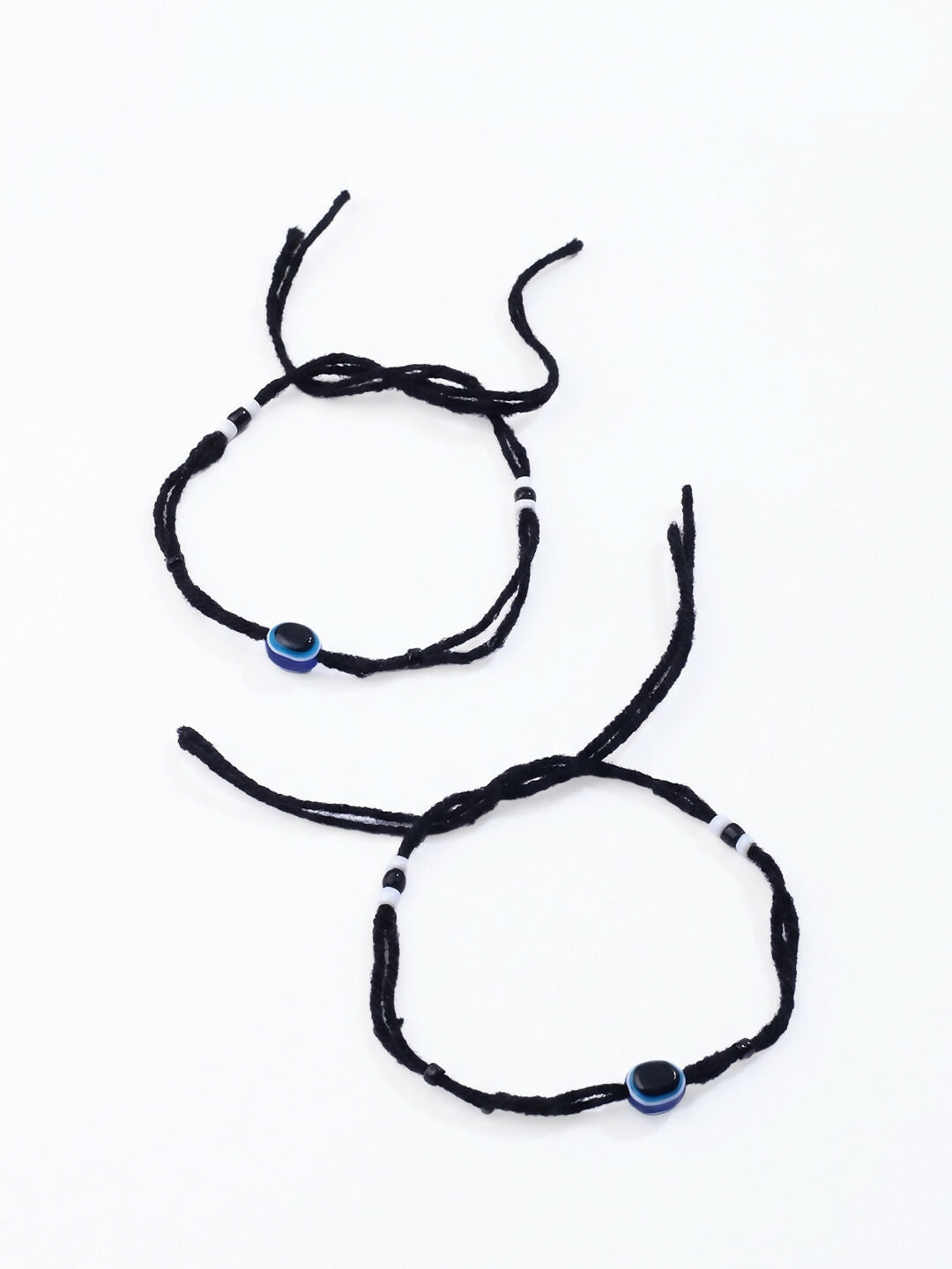 NVR Women Set of 2 Black Beaded Evil Eye Anklet - Distacart