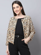 Even Apparels Multi 100% Viscose Open Front Statement Women's Jacket