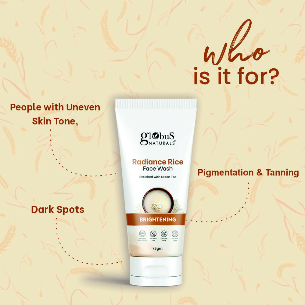 Globus Naturals Radiance Rice Face Wash - Distacart