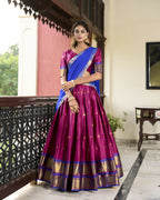 Lorenvalley Ranipink Cotton Silk Weaving Work With Paithani Concept Lehenga Choli