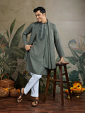 Vastranavya Rust Green Exclusive Viscose Rayon Festival Wear Real Mirror Work Kurta with Dupatta