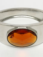 NVR Women Silver-Toned Topaz Rhodium-Plated Kada Bracelet - Distacart