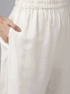 Yufta Green And off White Kurta And Palazzo Set