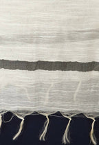 Mominos Fashion Moeza Cotton Black Temple Border Off White Dupatta