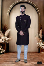 Joban Fashion Men's Wine TR Kurta with Pyjama