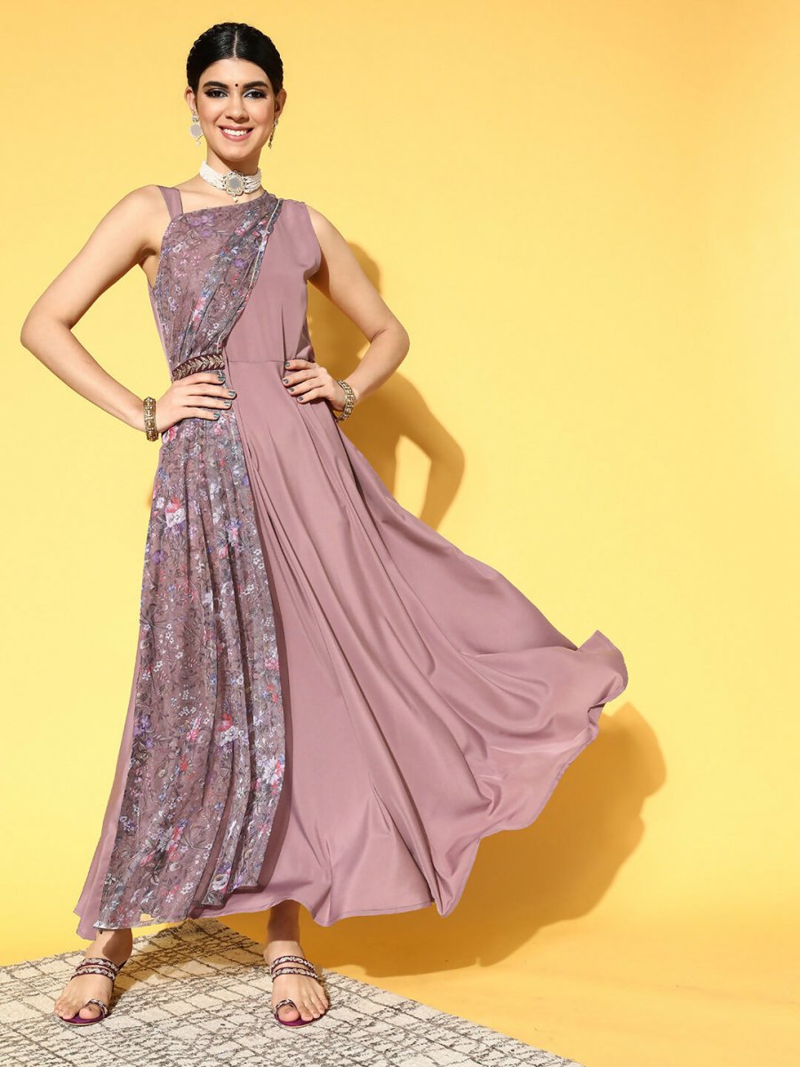 Ahalyaa Women's Traditional wear Dress - Mauve - Distacart