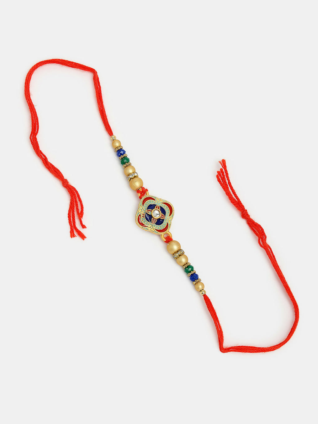 NVR Women & Men Set of 2 Multicolor Beaded Bhaiya Bhabhi Rakhi With Roli Chawal - Distacart