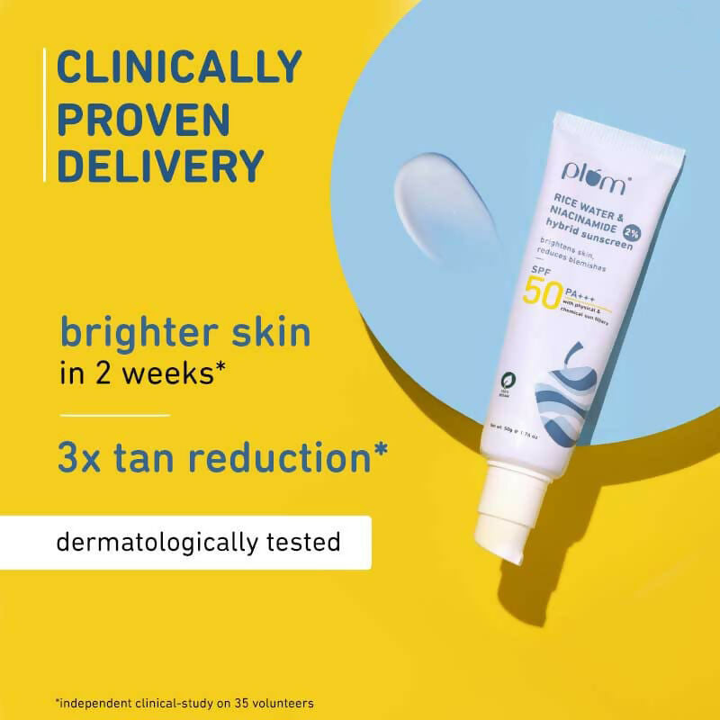 Plum 2% Niacinamide Sunscreen SPF 50 PA+++ UVA/B - Reduces Tan, No White Cast, Dermat Tested - Distacart