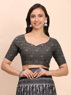 Shree Shyam Fashion Linen Cotton Black Saree - Distacart