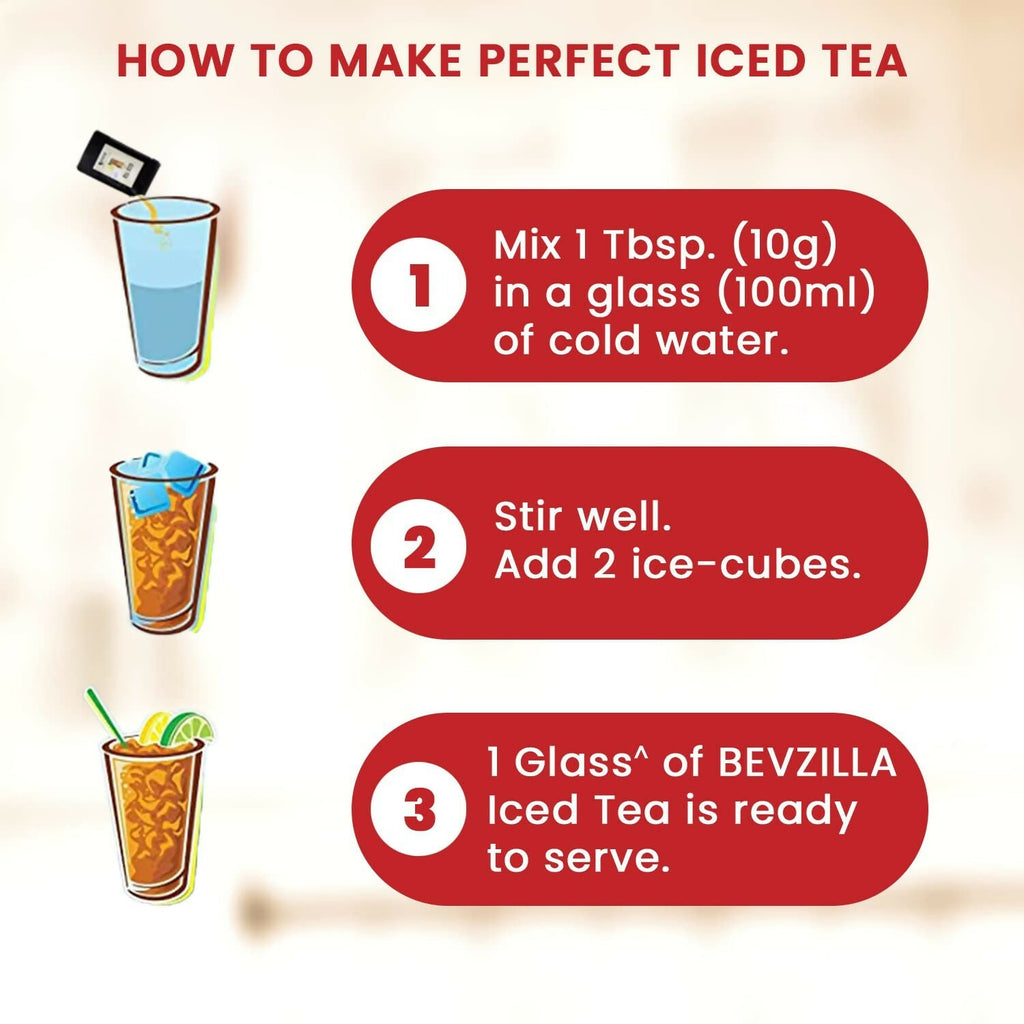 Bevzilla Instant Iced Tea Powder - Assorted 10 Flavours - Distacart