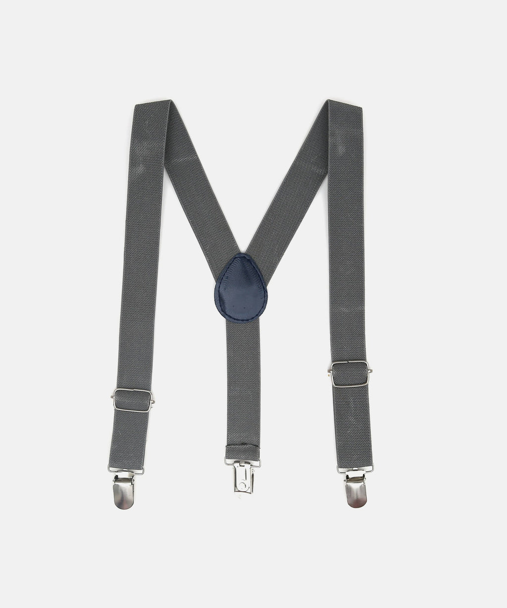 Manet Boys Solid Suspenders - Grey