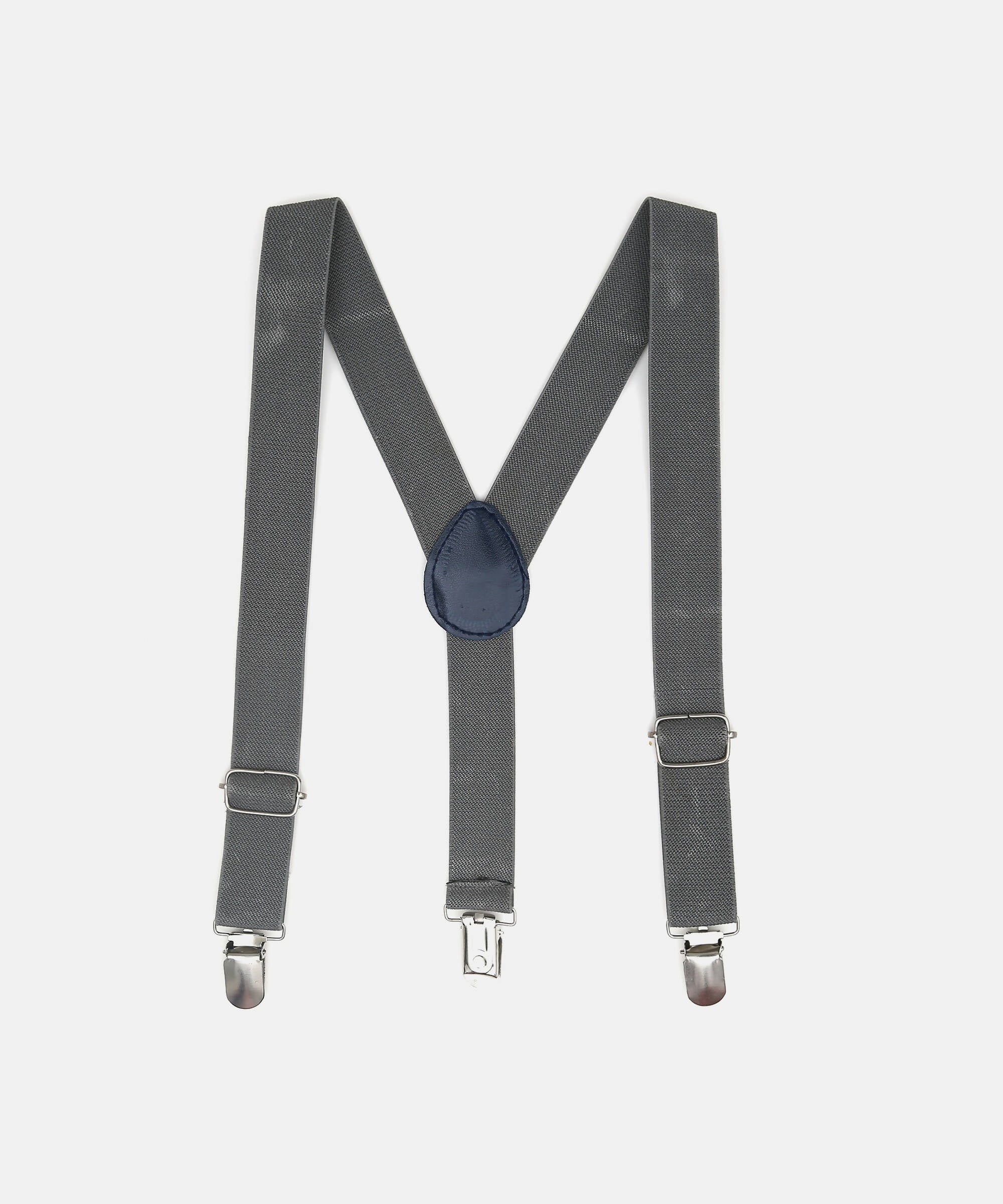 Manet Boys Solid Suspenders - Grey